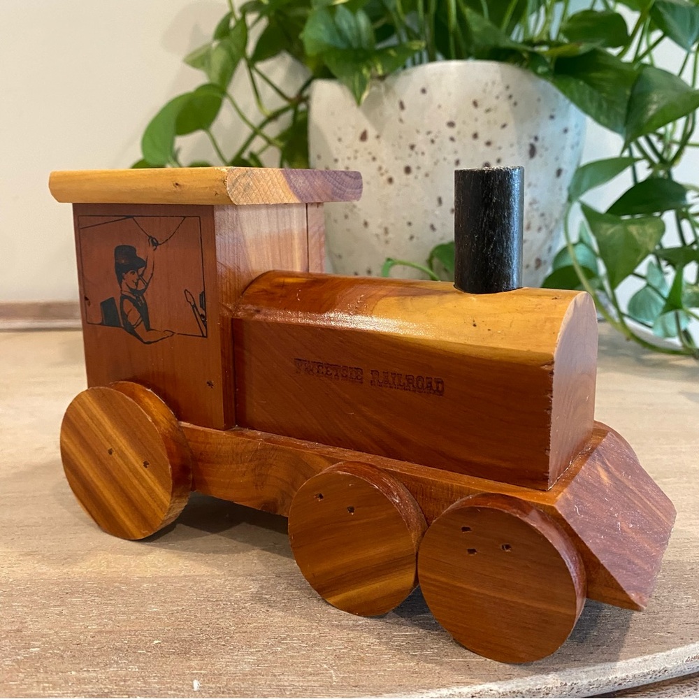 Tweetsie Railroad Wooden Train Coin Bank Locomotive Wooden Train